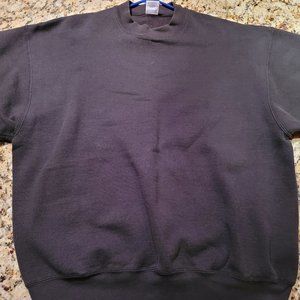 Vintage BVD Sweatshirt Faded Black Crew Neck Sweatshirt Made in USA Mens L Blank
